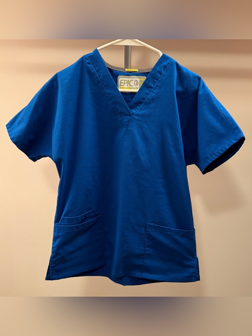 V-Neck Scrub Top in Royal Blue